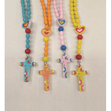 Rosario in legno colorato colori assortiti