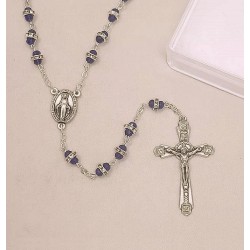 Rosario in semicristallo e strass con cofanetto