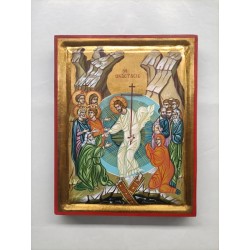 Icona Greca dipinta a mano "Resurrezione" cm. 24x31