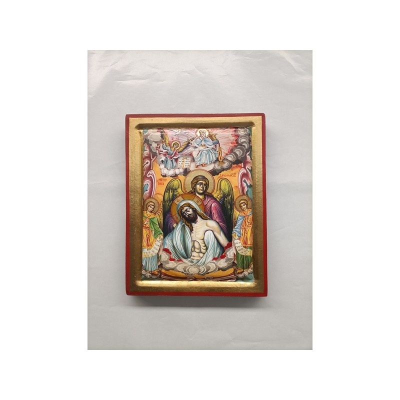 Icona Greca dipinta a mano "Deposizione" cm. 24x31