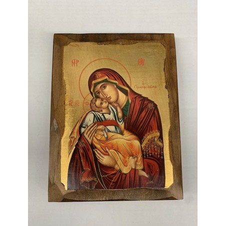 Icona greca serigrafata Madonna con Bambino cm. 16x21