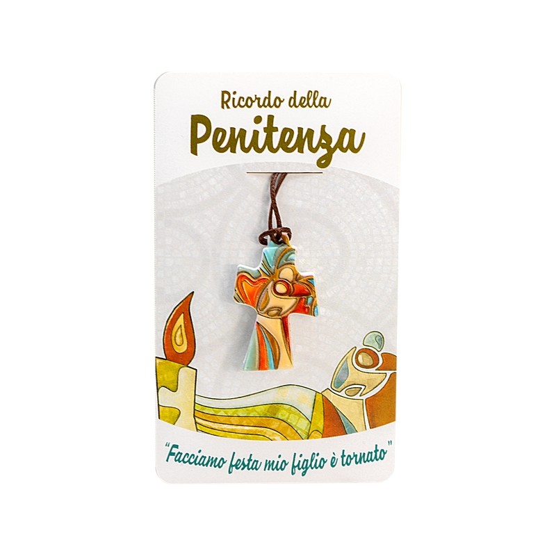 Croce da collo Penitenza con cartoncino