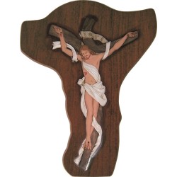 Crocefisso legno corpo in resina