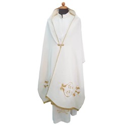 Velo Omerale ricamato con fili di seta