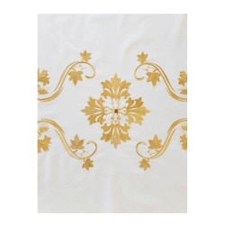 Velo Omerale in lana ricamato con pietre e perle colorate.