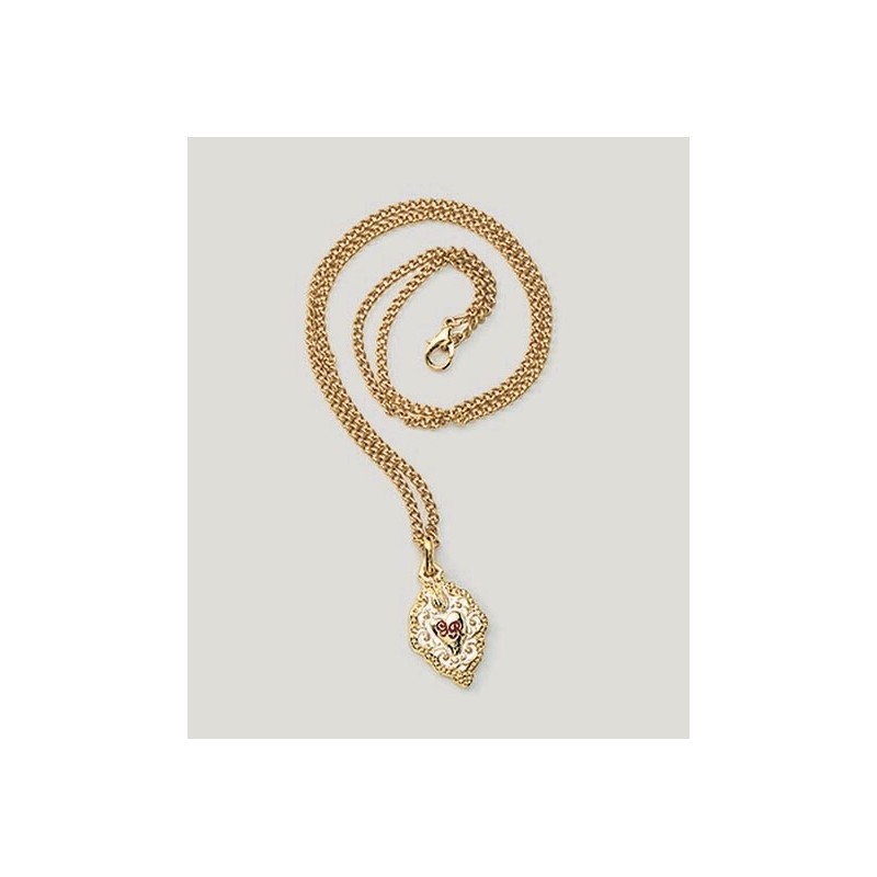 Cuore metallo Grazia Ricevuta con catena in blister