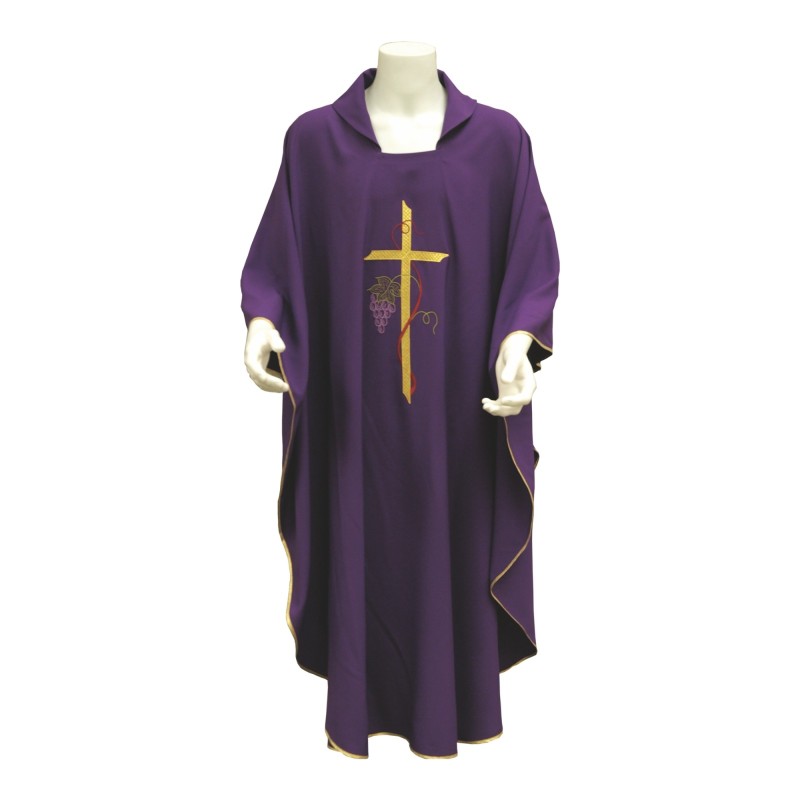 Casula ricamo Croce, tralcio, uva