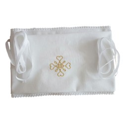 Amitto bianco ricamo croce in cotone