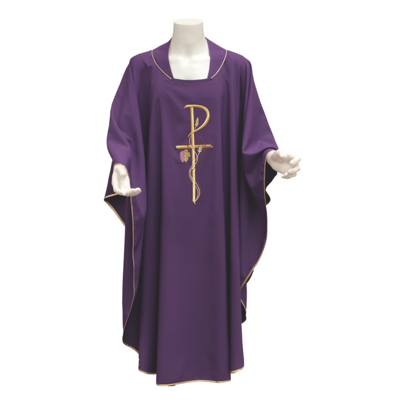 Casula ricamo spiga, uva e Pax