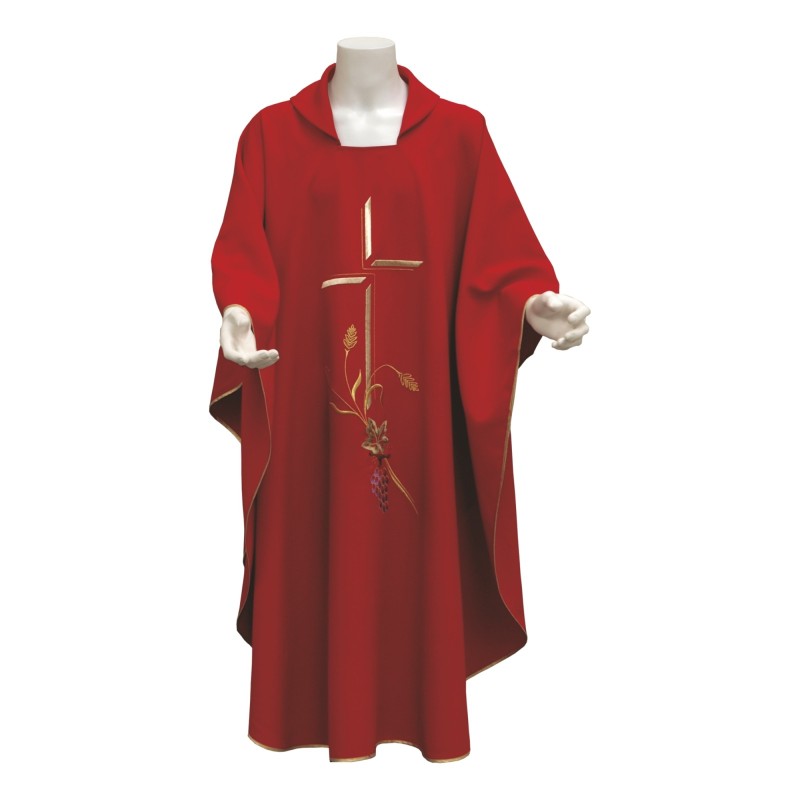 Casula ricamo croce, uva, spiga