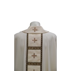 Casula in lana avorio stolone sette croci