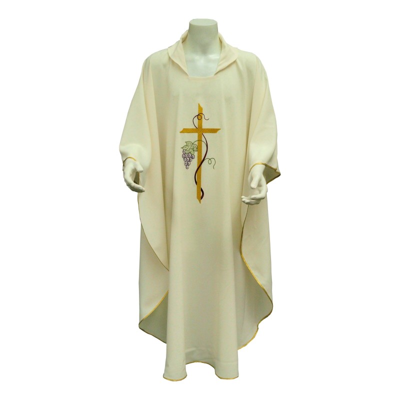 Casula ricamo Croce, tralcio, uva