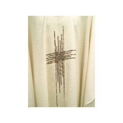 Casula ricamo Croce Tess. melange colore avorio