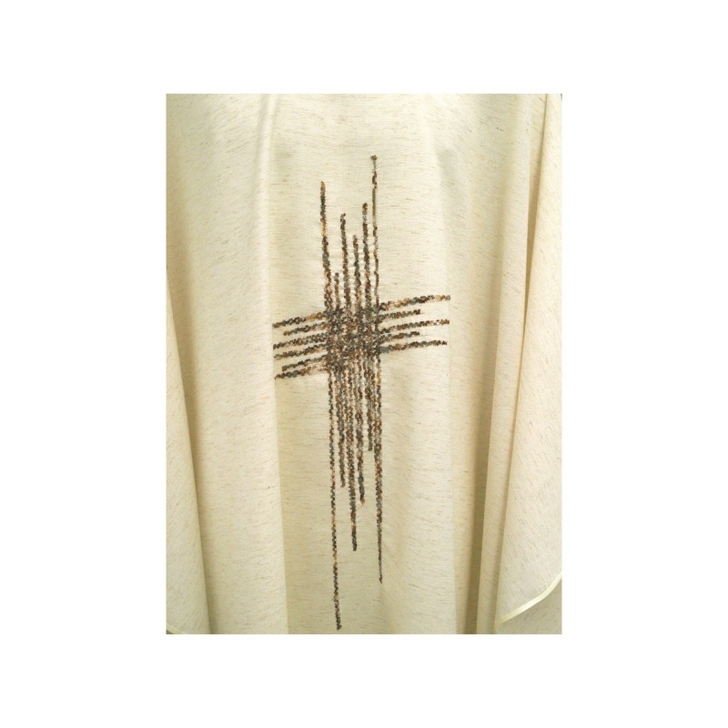 Casula ricamo Croce Tess. melange colore avorio