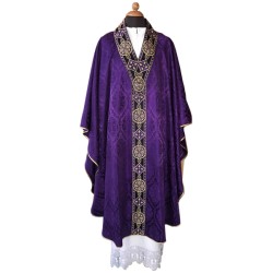 Casula damascata scollatura particolare