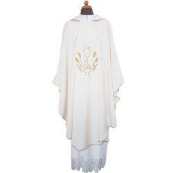 Casula ricamo calice, uva e spighe in tessuto "superleggero"
