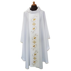 Casula con stolone ricamato in raso