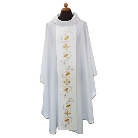 Casula con stolone ricamato in raso