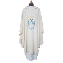 Casula Mariana ricamo "M" e margherite" in tessuto "superleggero"