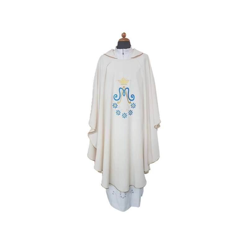 Casula Mariana ricamo "M" e margherite" in tessuto "superleggero"
