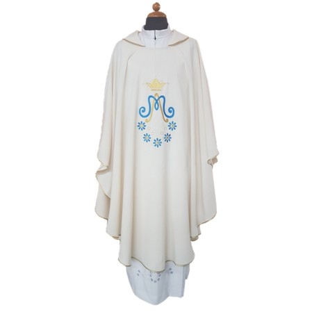 Casula Mariana ricamo "M" e margherite" in tessuto "superleggero"