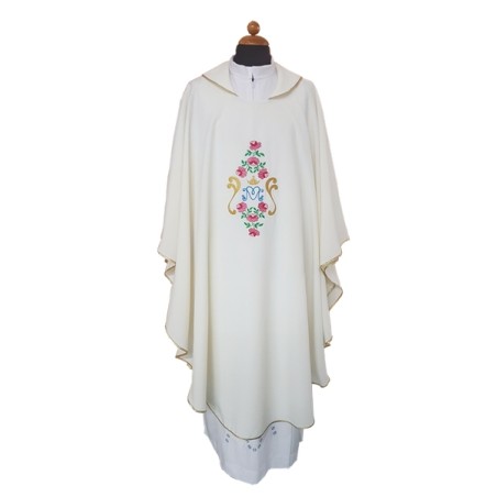 Casula Mariana ricamo "M" e rose