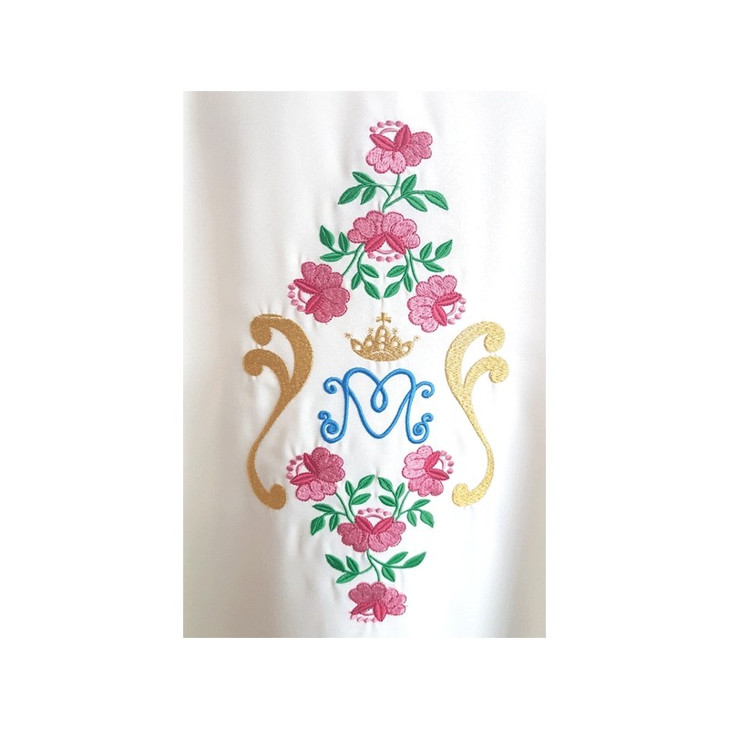 Casula Mariana ricamo "M" e rose
