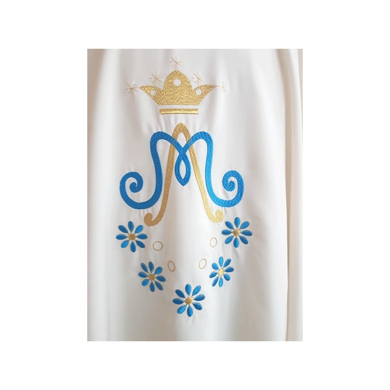 Casula Mariana ricamo "M" e margherite" in tessuto "superleggero"