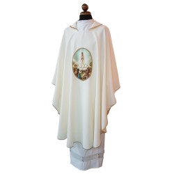 Casula con stampa Madonna di Fatima sul fronte