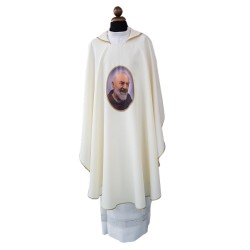 Casula con stampa Padre Pio sul fronte