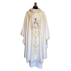 Casula avorio in raso misto cotone con stampa personalizzabile