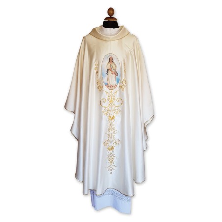 Casula avorio in raso misto cotone con stampa personalizzabile