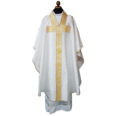 Casula in tessuto shantung pura seta 100% ricamata
