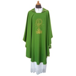 Casula ricamo pace-gigli in tessuto Vaticano poliestere