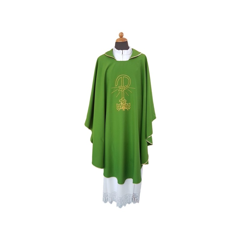 Casula ricamo pace-gigli in tessuto Vaticano poliestere