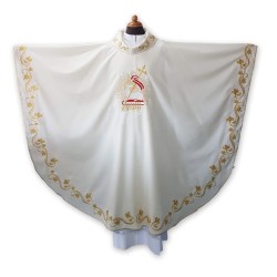 Casula solenne in pura lana riccamente  ricamata