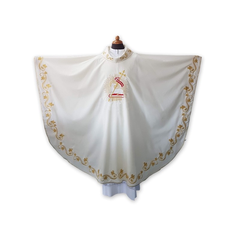Casula solenne in pura lana riccamente  ricamata