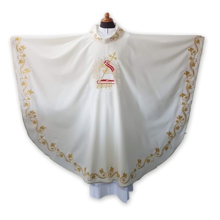 Casula solenne in pura lana riccamente  ricamata