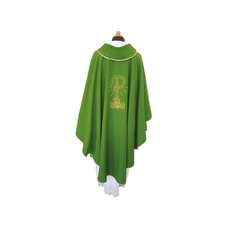 Casula ricamo pace-gigli in tessuto Vaticano poliestere