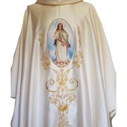 Casula avorio in raso misto cotone con stampa personalizzabile