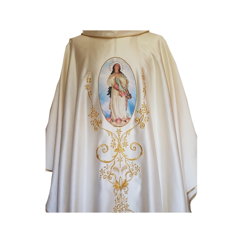 Casula avorio in raso misto cotone con stampa personalizzabile