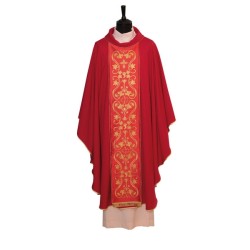 Casula solenne ricamata in pura lana