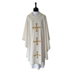 Casula con Croci dorate ricamate sul davanti e sul retro