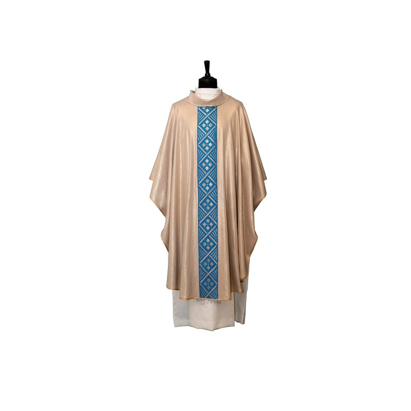 Casula in tessuto puro lino gallone azzurro