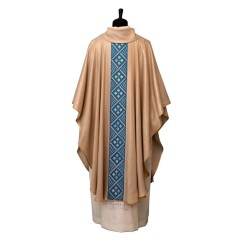 Casula in tessuto puro lino gallone azzurro