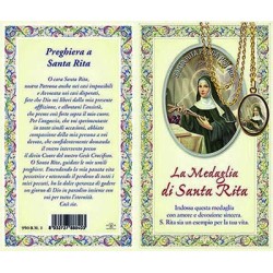 Biglietto storia preghiera medaglia di S. Rita