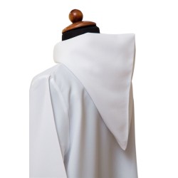 Camice svasato misto cotone con ampio cappuccio e cerniera sul davanti