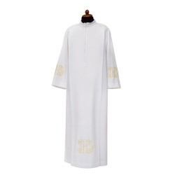 Camice con piegoni con ricamo JHS dorato, in misto cotone