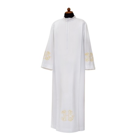 Camice con piegoni con ricamo JHS dorato, in misto cotone