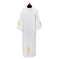 Camice con piegoni e Croce ricamata sul fondo e sulle maniche, in misto cotone